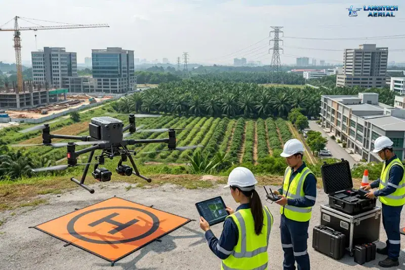 Commercial drone industry Malaysia 2026 overview showing professional drones used across construction, agriculture, and urban services