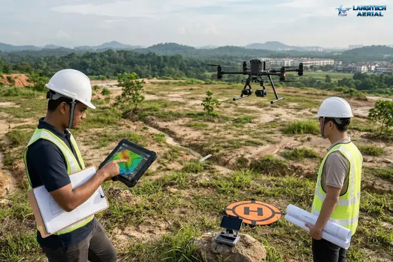 Drone land survey Malaysia operation assessing undeveloped land for development planning