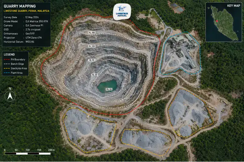 Aerial drone view of Malaysian construction site showing active earthworks grading operations with excavators on red laterite soil